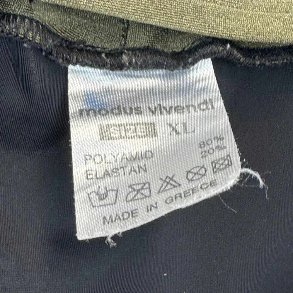 Modus Vivendi Mens Snap Front Pouch Swim Briefs Olive Green Black XL Made Greece